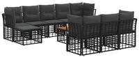 vidaXL Gartenlounge-Set Outdoor-Sofagarnitur 11 Stk. Schwarz und Dunkelgrau