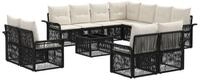 vidaXL Gartenlounge-Set Gartensofa-set 12 Stk. Schwarz und Cremewei&szlig;...