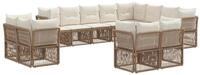 vidaXL Gartenlounge-Set Gartensofa-set 12 Stk. Beige Poly-Rattan, (12-tlg)