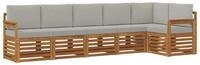 vidaXL Gartenlounge-Set Outdoor-Sofagarnitur 6 Stk. Nat&uuml;rlich und Hellgrau