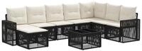 vidaXL Gartenlounge-Set Gartensofa-set 9 Stk. Schwarz und Cremewei&szlig;...