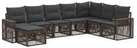 vidaXL Gartenlounge-Set Gartensofa-set 8 Stk. Grau und Dunkelgrau Poly-Rattan,