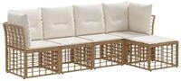 vidaXL Gartenlounge-Set Outdoor-Sofagarnitur Natur Polyester