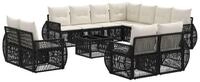 vidaXL Gartenlounge-Set Gartensofa-set 12 Stk. Schwarz und Cremewei&szlig;...