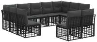 vidaXL Gartenlounge-Set Outdoor-Sofagarnitur Schwarz und Dunkelgrau Polyester