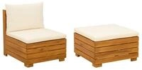 vidaXL Sofaelement Garten-Lounge-Set mit Kissen 2 St&uuml;ck Braun Massivholz (2 St)