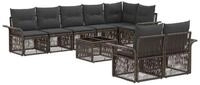 vidaXL Gartenlounge-Set Gartensofa-set 9 Stk. Grau Poly-Rattan, (9-tlg)
