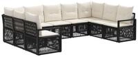 vidaXL Gartenlounge-Set Gartensofa-set 9 Stk. Schwarz Poly-Rattan, (9-tlg)