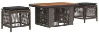 vidaXL Gartenlounge-Set Garten Essgruppe 3 Stk. Grau und Dunkelgrau Poly-Rattan,