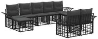 vidaXL Gartenlounge-Set Outdoor-Sofagarnitur 9 Stk. Schwarz und Dunkelgrau...