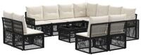 vidaXL Gartenlounge-Set Gartensofa-set 12 Stk. Schwarz und Cremewei&szlig;...