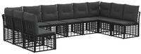 vidaXL Gartenlounge-Set Outdoor-Sofagarnitur Schwarz Polyester