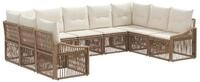 vidaXL Gartenlounge-Set Gartensofa-set 9 Stk. Beige Poly-Rattan, (9-tlg)