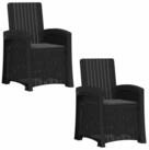 vidaXL Gartenstuhl Liegesessel Garten Rattan-Optik 2 Stk. Anthrazit PP (2 St)