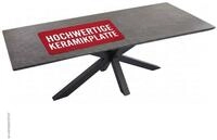 MR.DEKO Gartentisch Almeria 200x90 cm Tisch Aluminium Keramik Grau Outdoor...