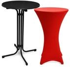 Beautissu Stehtisch Outdoor Stehtisch Bellini, klappbar, &Oslash;70cm, Rot, mit Husse,