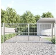vidaXL Gartentor, Maschen-Gartentor Silber 350x125 cm Verzinkter Stahl