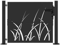vidaXL Gartentor Gartentor Schwarz 110 x 105 cm Pulverbeschichteter Stahl