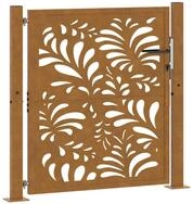 vidaXL Gartentor Gartentor 100x100 cm Verwitterungsstahl Wellendesign