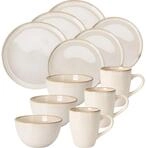 Excellent Houseware Geschirr-Set Elegantes Steingut Geschirr-Set: 16 Teile in