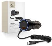 TECH PROTECT CC05 AutoLadeger&auml;t 2 Port PD60 W USB-C Kabel Smartphone-Ladeger&auml;t