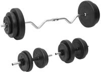 vidaXL Hantel-Set Curlhantel und Kurzhantel mit Gewichten 60 kg