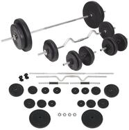 vidaXL Hantel Langhantel- und Kurzhantelset 90 kg