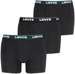 Boxershorts LEVI'S "LEVIS MEN REPEAT LOGO BOXER BRIEF 3P", Herren, Gr. L, schwarz