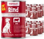 Supravit Nassfutter f&uuml;r Hunde 12 x 410g Dosen - Schmackhaftes Hundefutter nass...