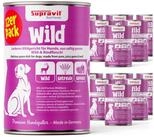 Supravit Nassfutter f&uuml;r Hunde 12 x 410g Dosen - Schmackhaftes Hundefutter nass...