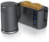 Arendo Fr&uuml;hst&uuml;cks-Set Edelstahl Wasserkocher 1,5l, 4-Scheiben Langschlitz...