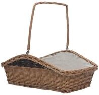 vidaXL Kaminholzregal Holzkorb mit Tragegriff 61,5 &times; 46,5 &times; 58 cm Braun Weide,