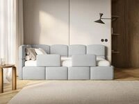 Selsey Kinderbett CLOUDY, Matratze, Lattenrost und Stauraum, Chenille hydrophob,