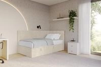 ALTDECOR Jugendbett LOVY (Jugendbett mit Bettkasten und Lattenrost, Polsterbett...