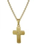 trendor Kreuzkette 48610, Kreuz f&uuml;r Kinder Gold 333 mit goldplattierter...