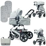 Lorelli Kombi-Kinderwagen Kinderwagen Lora, faltbar Gummir&auml;der Tragetasche...