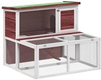 vidaXL Kleintierstall, Kaninchenstall Mokka 102x90x84,5 cm Massivholz Kiefer