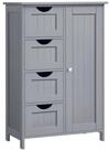 VASAGLE Badm&ouml;bel-Set Badezimmerschrank Badschrank Beistellschrank, mit 4...