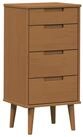vidaXL Kommode Kommode MOLDE Karamell 40 x 35 x 82 cm Massives Kiefernholz (1...