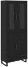 vidaXL Highboard Highboard 2 Stk. Schwarz Eichen-Optik 69,5 x 34 x 180 cm (2 St)