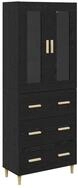 vidaXL Highboard Highboard Schwarz Eichen-Optik 69,5 x 34 x 180 cm (1 St)