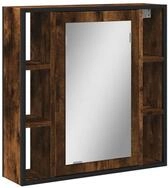 vidaXL Badezimmerspiegelschrank Bad-Spiegelschrank R&auml;uchereiche 60x16x60 cm