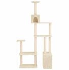 vidaXL Kratzbaum 177,5 cm Katzennbaum mit Sisal-Kratzs&auml;ulen Creme 177,5 cm