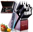 Chefhoablorn Messerblock K&uuml;chenmesser Set 15-tlg Messerblock Edelstahl...
