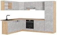Vicco Winkelk&uuml;che R-Line, Beton/Goldkraft Eiche, 287 x 227 cm ohne...