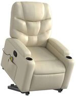 vidaXL Sessel Massagesessel mit Aufstehhilfe Creme Kunstleder (1-St)