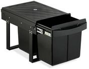 relaxdays Einbaum&uuml;lleimer Schwarzer Einbaum&uuml;lleimer, 2 x 15 L