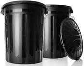 BigDean M&uuml;lleimer 2 St&uuml;ck wetterfeste Universaltonne mit Deckel Schwarz,