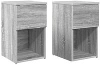 vidaXL Nachttisch 29 x 31,5 x 49 cm Nachttisch 2er Set Nachtschrank Graues...