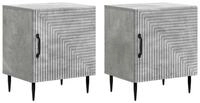vidaXL Nachttisch 43 x 34,5 x 50 cm Nachttisch 2er Set Nachtschrank Betongrau